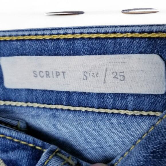 Pilcro and the Letterpress Anthropologie Script High High-Low Skinny Jeans - 25 - Picture 8 of 9